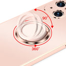Electroplated Frosted TPU Ring Holder Phone Case For iPhone 13 Pro Max(Light Pink)