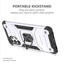For Samsung Galaxy A32 4G Magnetic Armor Shockproof TPU + PC Phone Case with Metal Ring Holder(Silver)