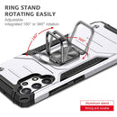 For Samsung Galaxy A32 4G Magnetic Armor Shockproof TPU + PC Phone Case with Metal Ring Holder(Silver)