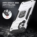 For Samsung Galaxy A32 4G Magnetic Armor Shockproof TPU + PC Phone Case with Metal Ring Holder(Silver)