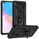 For Huawei nova 8i Shockproof TPU + PC Phone Case with 360 Degree Rotating Holder(Black)