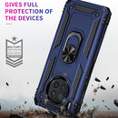 For Huawei nova 8i Shockproof TPU + PC Phone Case with 360 Degree Rotating Holder(Blue)