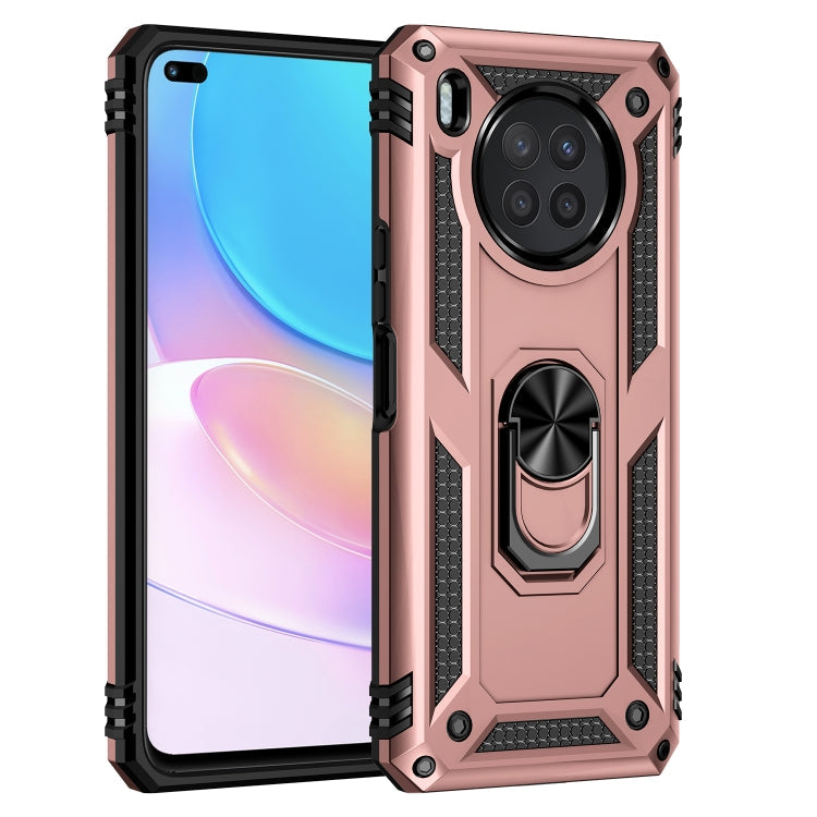 For Huawei nova 8i Shockproof TPU + PC Phone Case with 360 Degree Rotating Holder(Rose Gold)