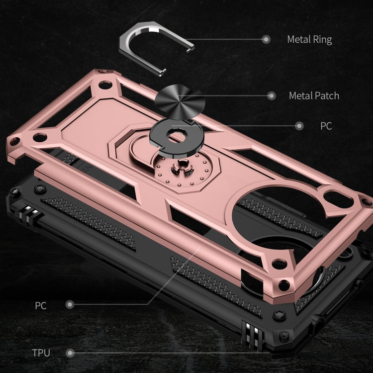For Huawei nova 8i Shockproof TPU + PC Phone Case with 360 Degree Rotating Holder(Rose Gold)