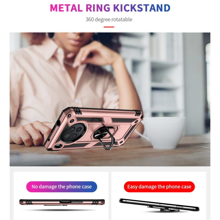 For Huawei nova 8i Shockproof TPU + PC Phone Case with 360 Degree Rotating Holder(Rose Gold)