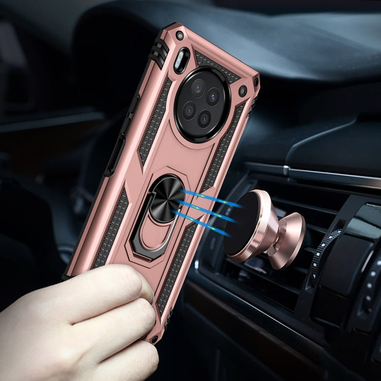 For Huawei nova 8i Shockproof TPU + PC Phone Case with 360 Degree Rotating Holder(Rose Gold)
