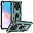 For Huawei nova 8i Shockproof TPU + PC Phone Case with 360 Degree Rotating Holder(Dark Green)