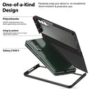 For Samsung Galaxy Z Fold3 5G Litchi Texture Ultra-thin Folding Phone Case with Pen Cover(Green)