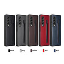 For Samsung Galaxy Z Fold3 5G Litchi Texture Hinge Protection Folding Phone Case with Pen Cover(Grey)