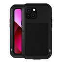 LOVE MEI Metal Shockproof Waterproof Dustproof Protective Phone Case For iPhone 13(Black)