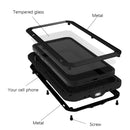 LOVE MEI Metal Shockproof Waterproof Dustproof Protective Phone Case For iPhone 13(Black)