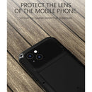 LOVE MEI Metal Shockproof Waterproof Dustproof Protective Phone Case For iPhone 13(Black)