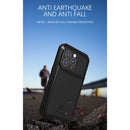 LOVE MEI Metal Shockproof Waterproof Dustproof Protective Phone Case For iPhone 13 Pro(Black)