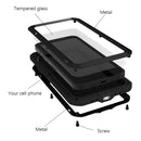 LOVE MEI Metal Shockproof Waterproof Dustproof Protective Phone Case For iPhone 13 Pro(Black)