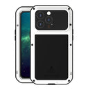 LOVE MEI Metal Shockproof Waterproof Dustproof Protective Phone Case For iPhone 13 Pro(White)
