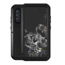 For Samsung Galaxy S21 FE LOVE MEI Metal Shockproof Waterproof Dustproof Protective Phone Case with Glass(Black)