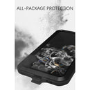For Samsung Galaxy S21 FE LOVE MEI Metal Shockproof Waterproof Dustproof Protective Phone Case with Glass(Black)