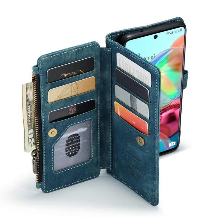 For Samsung Galaxy A71 4G CaseMe-C30 Multifunctional Horizontal Flip PU + TPU Phone Case(Blue)