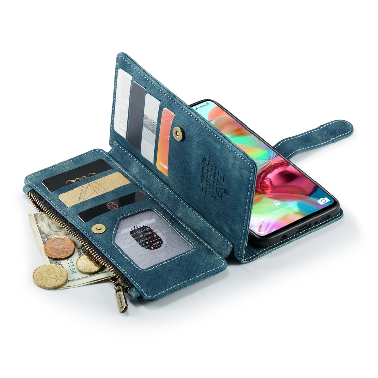 For Samsung Galaxy A71 4G CaseMe-C30 Multifunctional Horizontal Flip PU + TPU Phone Case(Blue)