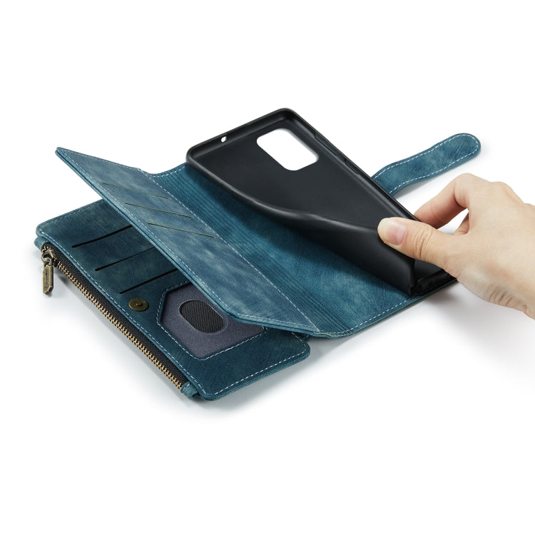 For Samsung Galaxy A71 4G CaseMe-C30 Multifunctional Horizontal Flip PU + TPU Phone Case(Blue)