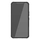 For Samsung Galaxy S22 5G Tire Texture Shockproof TPU+PC Phone Case with Holder(Black)