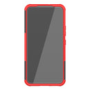 For Samsung Galaxy S22 5G Tire Texture Shockproof TPU+PC Phone Case with Holder(Red)