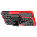 For Samsung Galaxy S22 5G Tire Texture Shockproof TPU+PC Phone Case with Holder(Red)