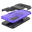 For Samsung Galaxy S22 5G Tire Texture Shockproof TPU+PC Phone Case with Holder(Purple)