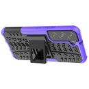 For Samsung Galaxy S22 5G Tire Texture Shockproof TPU+PC Phone Case with Holder(Purple)