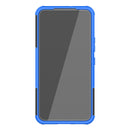 For Samsung Galaxy S22 5G Tire Texture Shockproof TPU+PC Phone Case with Holder(Blue)