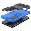 For Samsung Galaxy S22 5G Tire Texture Shockproof TPU+PC Phone Case with Holder(Blue)