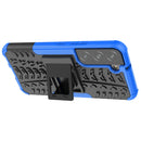 For Samsung Galaxy S22 5G Tire Texture Shockproof TPU+PC Phone Case with Holder(Blue)