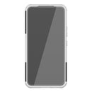 For Samsung Galaxy S22 5G Tire Texture Shockproof TPU+PC Phone Case with Holder(White)
