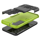 For Samsung Galaxy S22 5G Tire Texture Shockproof TPU+PC Phone Case with Holder(Green)