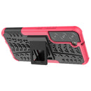 For Samsung Galaxy S22 5G Tire Texture Shockproof TPU+PC Phone Case with Holder(Pink)