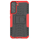 For Samsung Galaxy S22+ 5G Tire Texture Shockproof TPU+PC Phone Case with Holder(Red)