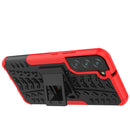 For Samsung Galaxy S22+ 5G Tire Texture Shockproof TPU+PC Phone Case with Holder(Red)