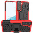 For Samsung Galaxy S22+ 5G Tire Texture Shockproof TPU+PC Phone Case with Holder(Red)