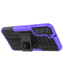 For Samsung Galaxy S22+ 5G Tire Texture Shockproof TPU+PC Phone Case with Holder(Purple)