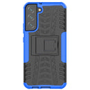 For Samsung Galaxy S22+ 5G Tire Texture Shockproof TPU+PC Phone Case with Holder(Blue)