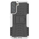For Samsung Galaxy S22+ 5G Tire Texture Shockproof TPU+PC Phone Case with Holder(White)