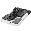 For Samsung Galaxy S22+ 5G Tire Texture Shockproof TPU+PC Phone Case with Holder(White)