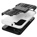 For Samsung Galaxy S22+ 5G Tire Texture Shockproof TPU+PC Phone Case with Holder(White)