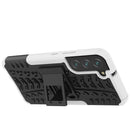 For Samsung Galaxy S22+ 5G Tire Texture Shockproof TPU+PC Phone Case with Holder(White)