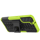 For Samsung Galaxy S22+ 5G Tire Texture Shockproof TPU+PC Phone Case with Holder(Green)