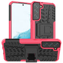 For Samsung Galaxy S22+ 5G Tire Texture Shockproof TPU+PC Phone Case with Holder(Pink)