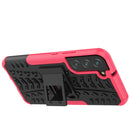 For Samsung Galaxy S22+ 5G Tire Texture Shockproof TPU+PC Phone Case with Holder(Pink)