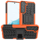 For Samsung Galaxy S22+ 5G Tire Texture Shockproof TPU+PC Phone Case with Holder(Orange)