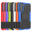 For Samsung Galaxy S22+ 5G Tire Texture Shockproof TPU+PC Phone Case with Holder(Orange)