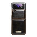 For Samsung Galaxy Z Flip3 5G CaseMe 003 Crazy Horse Texture Horizontal Flip Leather Phone Case(Coffee)